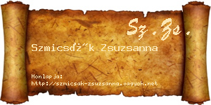 Szmicsák Zsuzsanna névjegykártya