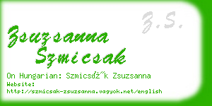 zsuzsanna szmicsak business card